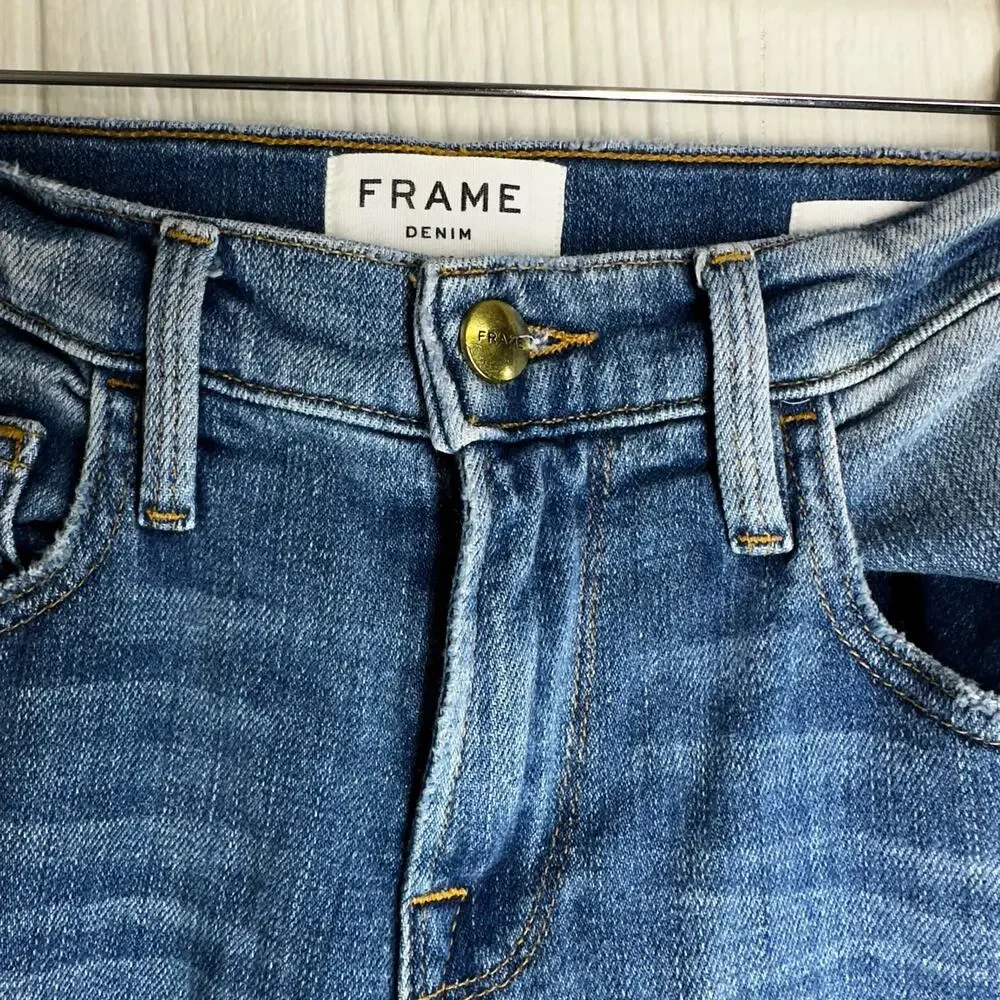 FRAME Denim Le Boy Picadilly Zip Ankle Cropped Jeans Size 26